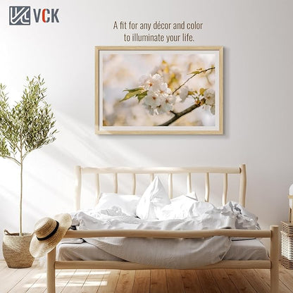VCK 27x40 Oak Poster Frame 3 Pack, Natural Solid Wood Picture Frames, Wall Gallery Frame