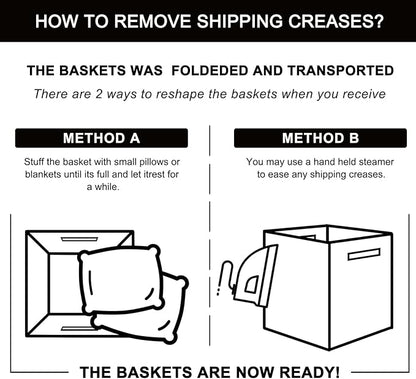 OIAHOMY Cube Storage Basket, 3-Pack Woven Cotton Rope Baskets for Storage, 11-Inch Cube Basket with Handles, Great for Shelves, Closets, Children's Toy Storage and Organization-White & Blue