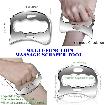 BYYDDIY 3 in 1 Gua Sha Muscle Scraper Tool Set,Scraping Massage Tools Kit & IASTM Tool for Physical Therapy,Muscle Scraper Kit for Massage Scraper Tool, for Relieve Muscle Pain and Tension(C1B1D)