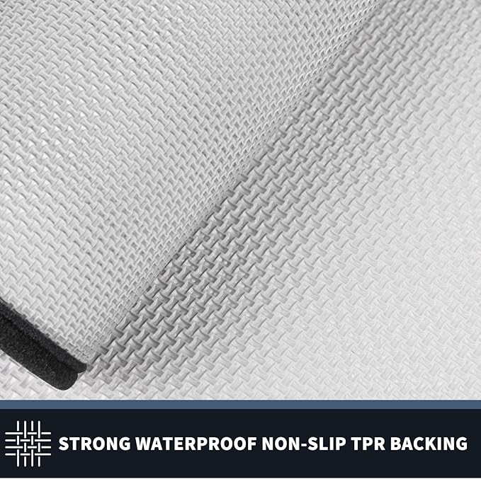PURRUGS Dirt Trapping Door Mat 34" x 60", Non-Slip/Skid Machine Washable Entryway Rug, Shoes Scraper, Area Rug, Super Absorbent Welcome Mat for Muddy Wet Shoes and Paws, Bluish Grey & Charcoal