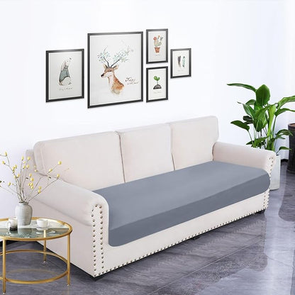 hyha Waterproof Couch Cushion Covers, Stretch Sofa Couch Seat Slipcover for Dog Washable, Non-Slip Waterproof Outdoor Cushion Covers for Patio Furniture Replacement (1 Piece for Large, Grey)