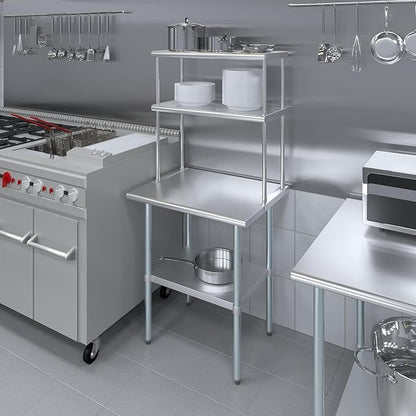 AmGood Double OverShelf Stainless Steel NSF - Many (30" Long x 14" Deep)