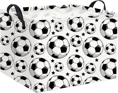 HIYAGON Rectangular Soccer Basket Kids Gift Basket Baby Boy Basket Kids Toy Storage Bin Basket Organizer Box Soccer Room Decor(Soccer)