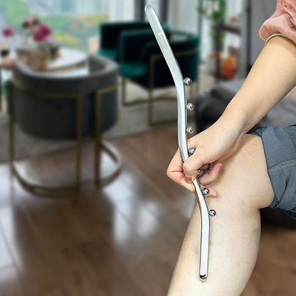 BYYDDIY Steel Muscle Scraper Stick with Steel Balls for Lymphatic Drainage,Body Massage, Release Myofascial Trigger Points Reduce Muscle Soreness Tightness Leg Cramps for Physical Therapy (Mz)