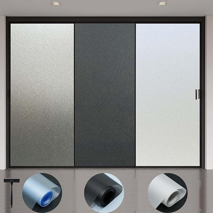 Window Privacy Film with Installation Tools, Static Cling, Anti UV, Heat Control, Ideal for Home Shower Office Glass Door (White Frosted, 17.5X78.7Inch)