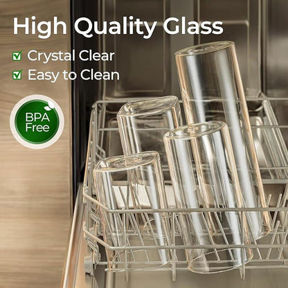 ComSaf 1.9 Qt Glass Storage Containers with Lids, Glass Jars with Lids, Clear Food Storage Jar, Square Canister Set of 3, Pantry Organizers and Storage for Flour Rice Pasta Tea Coffee Bean