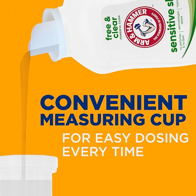 ARM & HAMMER Sensitive Skin Free & Clear Liquid Laundry Detergent, 105 fl oz, 105 Loads