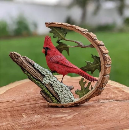 Cardinal Wood Carving - Handmade 'Cardinals Appear When Angels are Near', Unique Original Art Carving Work Statue Decor Small Animal Sculpture Art Wood Miniature