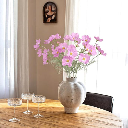 IPOPU Light Purple Cosmos Artificial Flowres 5PCS Fake Wildflowers 24.5" Lilac Flowers Artificial Daisies Silk Flowers with Stems for Baby Shower Centerpieces Home Table Decor (Light Purple)