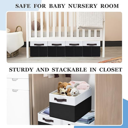 Criusia 6 Pack Closet Organizers and Storage Bins, Cute Dorm Room Essentials for Clothes Beddings Bags, Under Bed Storage Containers, Apartment Essentials Baskets for Organizing (14L*10W*9.5H)