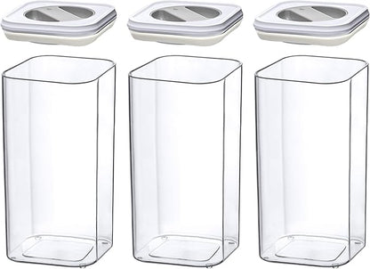 Amazing Abby - Carol - 112-Ounce Acrylic Canister (Set of 3), Plastic Airtight Food Container, Stackable for Pantry Storage, BPA-Free and Shatter-Proof, Perfect for Home and Commercial Use