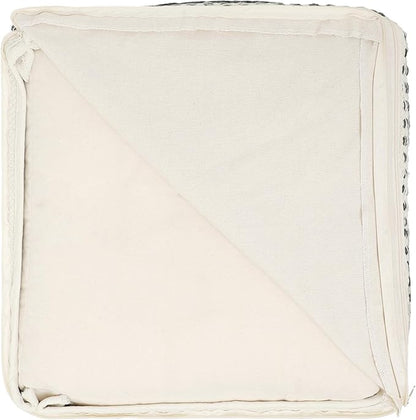 REDEARTH · Tufted Pouf Ottoman with Filler Textured Storage Cube Bean Bag Pouffe Footrest for Living Room, Bedroom, Nursery, Kidsroom; 100% Cotton (17.5"X17.5"X17.5", Diamond Virgule)