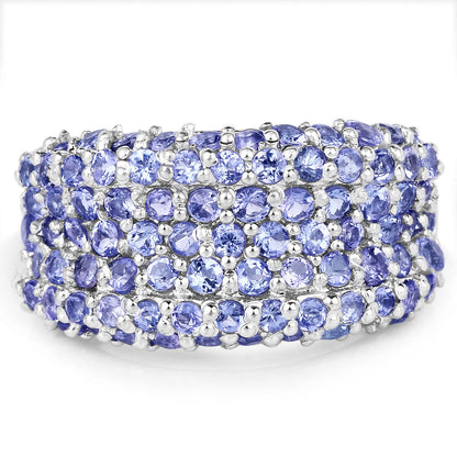 2.47 Carat Genuine Tanzanite .925 Sterling Silver Ring