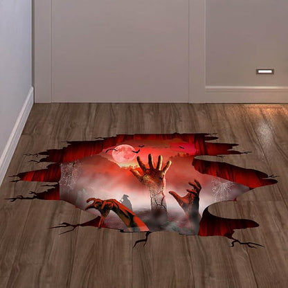 Halloween Wall Stickers Bat Ghost Scary Decor Large Removable Floor Room Decals Decoration Window Clings Party Supplies for Windows Glass Home Ornaments