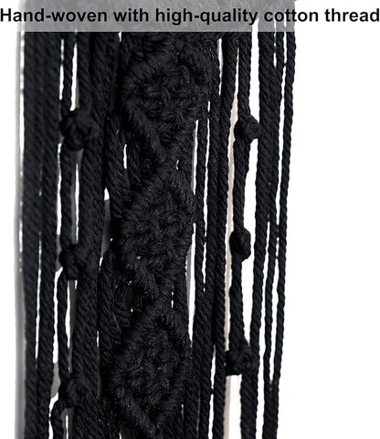 MOONFLY Black Moon Dream Catcher with Handmade Crystal Stone Design Woven Cotton Dream Catchers Boho Macrame Wall Hanging Home Decoration Ornament Craft Gift (Black Crystal Stone Moon)
