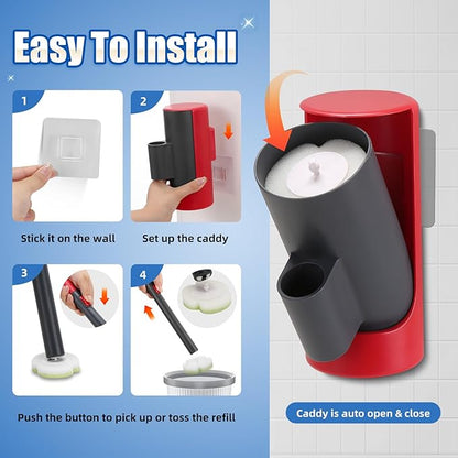 Disposable Toilet Brush - 30 Toilet Wand Refills,Toilet Brush with Holder,Disposable Toilet Bowl Cleaner Wand for Deep Cleaning and Hygienic Bathroom Maintenance.