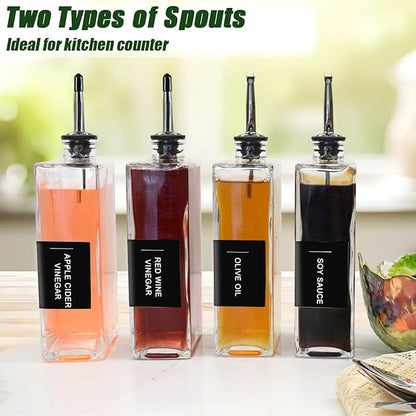 Olive Oil Dispenser Bottle for Kitchen,17 oz Oil and Vinegar Dispenser Set, Cooking Oil Dispenser, Glass Container, Coffee Syrup Bottles