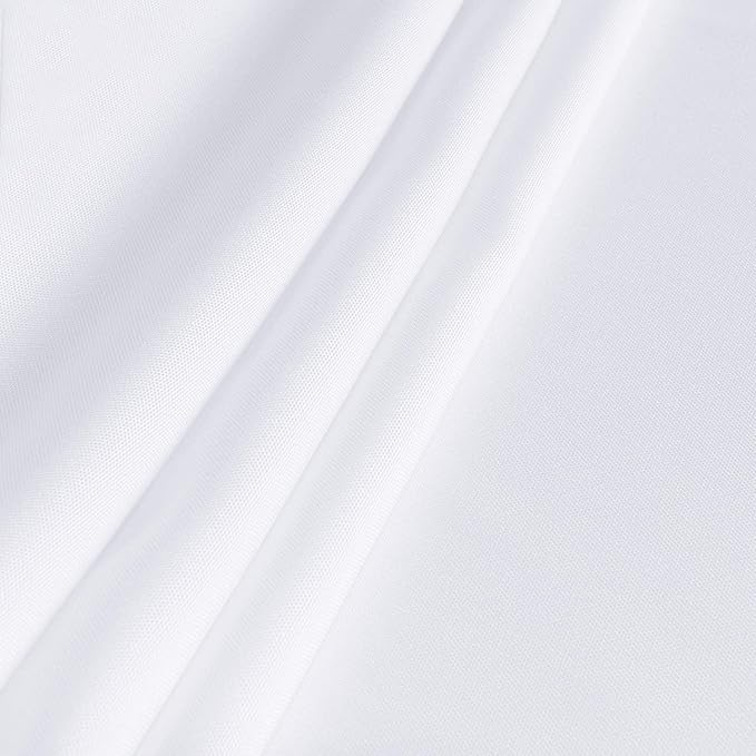 sancua Rectangle Tablecloth - 70 x 108 Inch - Stain and Wrinkle Resistant Washable Polyester Table Cloth, Decorative Fabric Table Cover for Dining Tables, Buffet Parties and Camping, White