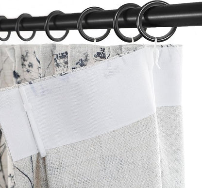 Pinch Pleated Floral Linen Curtains 2 Panels Elegant Light Filtering Privacy Drape,84 Inch Wide by 84 Inch Long Curtains Suitable for Living Rooms and Bedrooms