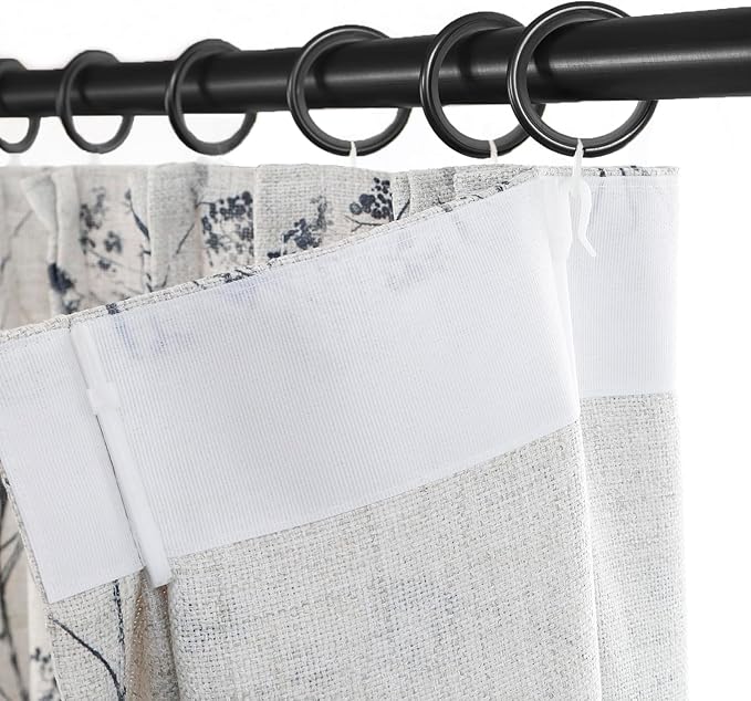 Pinch Pleated Floral Linen Curtains 2 Panels Elegant Light Filtering Privacy Drape,100 Inch Wide by 84 Inch Long Curtains Suitable for Living Rooms and Bedrooms