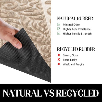 Yimobra Door Mat Indoor Outdoor Entrance, Non Slip Welcome Front Doormats, Heavy Duty Rubber Backing, Stain and Fade Resistant, Low Profile, Easy Clean Patio Garage Floor Mats, 47 x 32, Beige