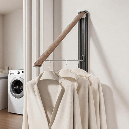 Wall Drying Rack Clothing - Retractable & Foldable Clothes Drying Rack Wall Mounted for Laundry Room Organization | Laundry Room Hanging Rack for Dorm, Closet, Balcony & Indoor/Outdoor Use