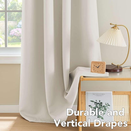 H.VERSAILTEX Ultra Soft Microfiber Thermal Insulated Antique Copper Grommet Blackout Curtains/Window Treatment Draperies 52 by 72 - Inch for Living Room/Bedroom, Set of 2 - Fog
