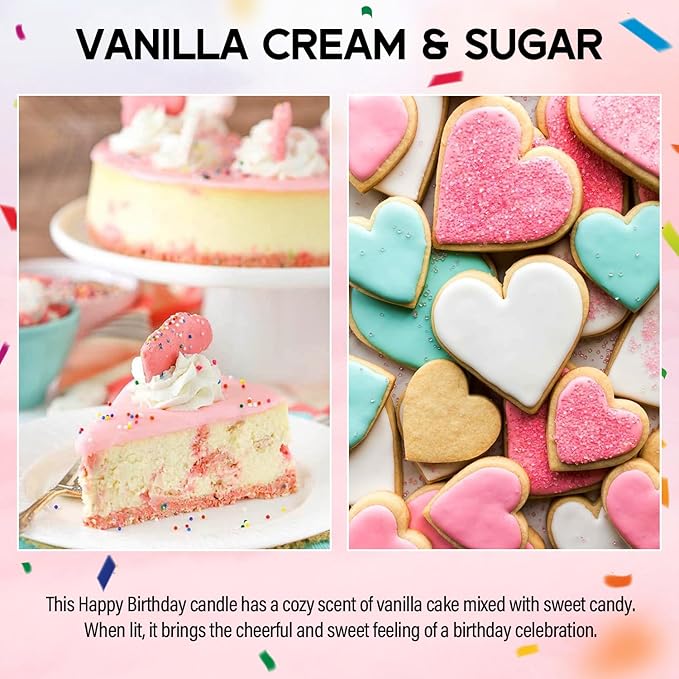 21st Birthday Candles Gifts for Women- 9 oz Happy Birthday Candle with Vanilla Birthday Cake Scent, Gifts for Women & Men, Friendship Ideas