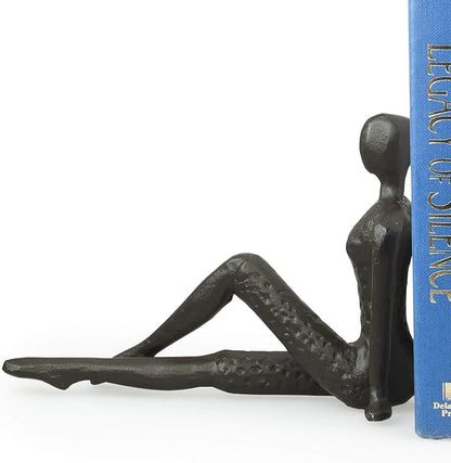 Danya B. ZI11217 Contemporary 2 Piece Ladies Stretching Cast Iron Metal Art Bookend Set