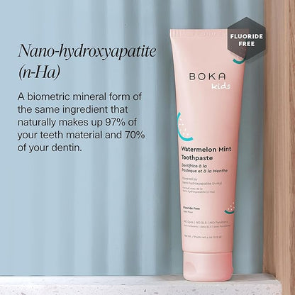 Boka Fluoride Free Toothpaste Nano Hydroxyapatite Toothpaste - Watermelon Mint Flavor, 4 oz 1Pk US Manufactured
