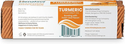 Himalaya Botanique Turmeric & Coconut Oil Whitening Antiplaque Herbal Toothpaste, Whitens Teeth, Fluoride Free, No Artificial Flavors, SLS Free, Vegan, Cruelty Free, Foaming, Mint Flavor, 4 Oz, 2 Pack