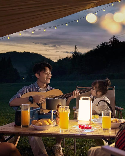 Camping Lantern, solar Lanterns, 6000mAh Rechargeable Light 2-in-1 Dimmable Outdoor Waterproof Gear with USB Charging – lanterns for power outages Hurricane, Hiking, Fish, Emergency, and Home