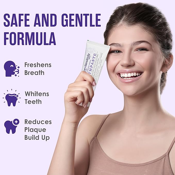 SprinJene Fluoride Free Toothpaste for Sensitive Teeth & Gum Fresh Breath Helps Dry Mouth Natural Non Fluoride Toothpaste for Adult SLS Free, Toxic Preservative Free with Black Seed Oil & Zinc 2 Pack