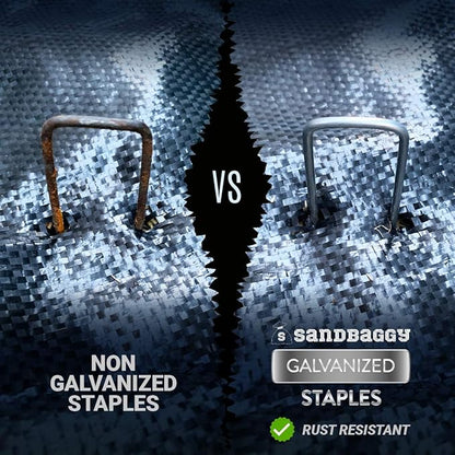 Sandbaggy 500-Count 6-Inch Galvanized Landscape Staples - SOD Garden Stakes ~ Trusted by Farmers & Contractors Across The USA