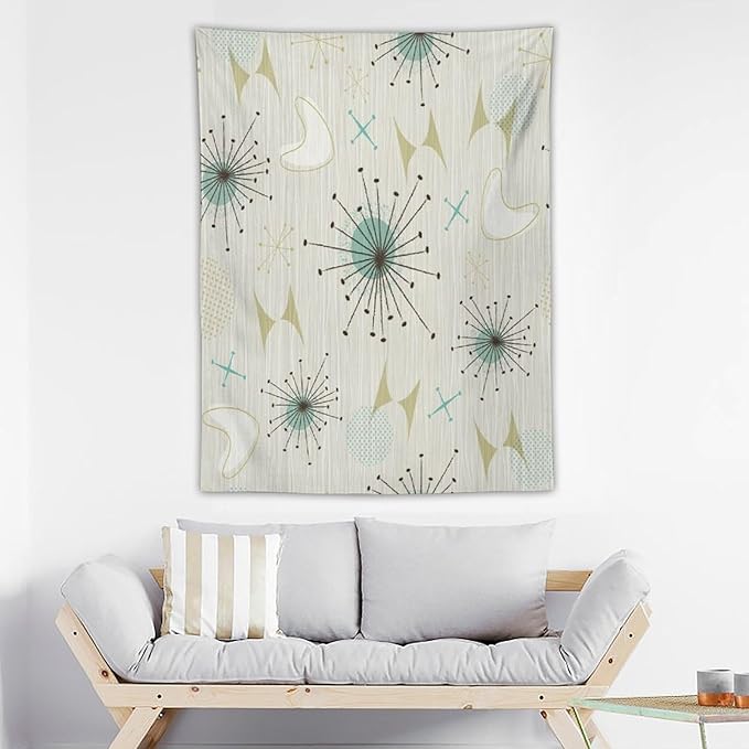 ICMOLYYENLO Boho Medieval Cat Tapestry, Abstract Atomic Starburst Geometric Aesthetic Art Wall Hanging For Bedroom Living Room Dormitory 30x40 Inches