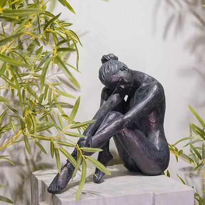 Guichifun Yoga Dancer Statue Home Decoration - Resin Bronze Sculpture Modern Creative Home Garden Statue Handicrafts Art Ware Home Décor Office Room or Outdoor Garden Gifts 16.3 x 7.15 x 13.9 Inch