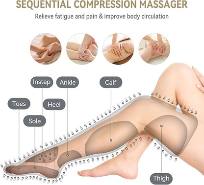 FIT KING Foot and Leg Massager for Circulation and Relaxation with Hand-held Controller 3 Modes 3 Intensities Helpful for Vericose Veins, Cramps, Swelling and Edema - Gift for Mom Wife Family