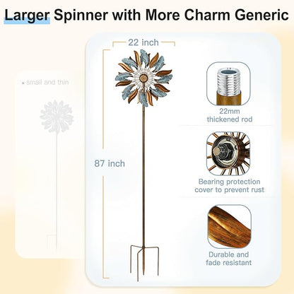 Solar Wind Spinners 87 Inch Extra Large Metal for Yard, Garden Decor Yard Art Windmills for Outdoor