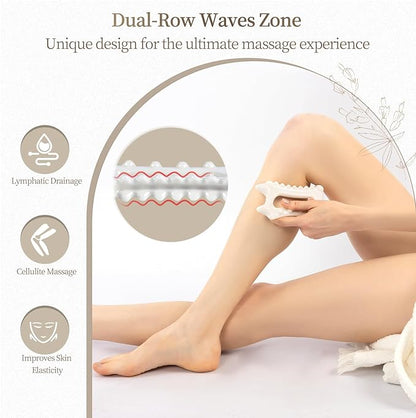 Ceramic Gua Sha Massage Tool, Advanced Face&Body Gua Sha Tools Skin Care for Mother Women Men, Korean Gua Sha Facial Tools (Dual Row of Massage)