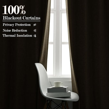 70" W x 108" L Faux Linen Room Divider Curtains, Full Blackout Pinch Pleated Drapes for Traverse Rod, Bedroom Divider Privacy Drapery with Hooks for Ceiling Track, 1 Panel, Beige