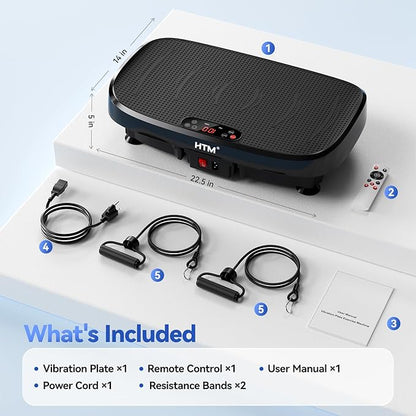 Vibration Plate Exercise Machine - 330lbs Weight Capacity, 120 Speed Levels, 5 Program Modes - Full Body Workout for Home Fitness, Toning & Wellness, LED Display, Low Noise Motor