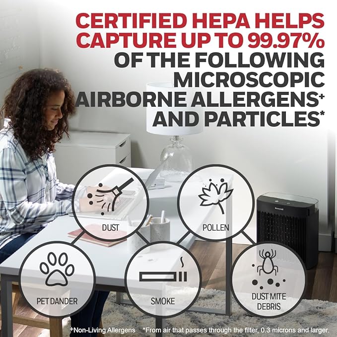 Honeywell Insight 190' Medium-Large Rooms HEPA Air Purifier Black