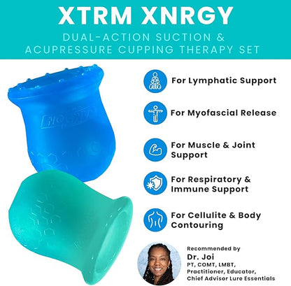 Cupping Therapy Set – Cupping Kit for Massage Therapy – Silicone Cups – Massage Cups – Smart Cupping for Fascia and Myofascial Release (Large, XTRM XNRGY)