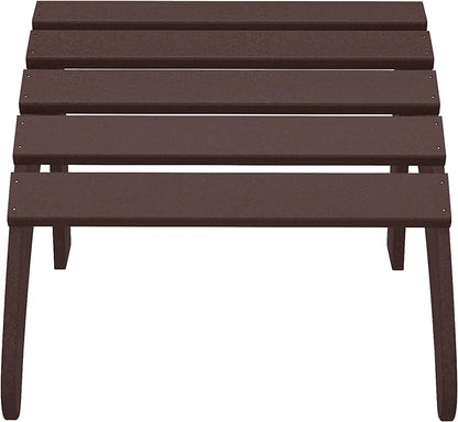 WestinTrends Outdoor Ottoman, Patio Adirondack Ottoman Foot Rest, All Weather Poly Lumber Folding Foot Stool for Adirondack Chair, Widely Used for Outside Porch Pool Lawn Backyard, Dark Brown