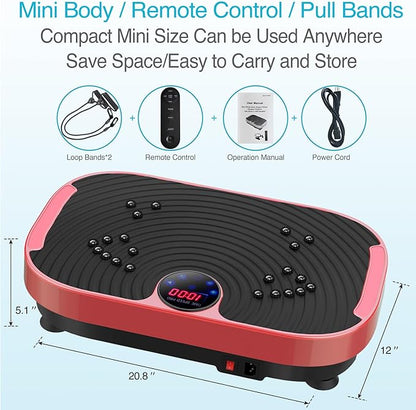 AXV Vibration Plate Exercise Machine Whole Body Workout Vibrate Fitness Platform Lymphatic Drainage Machine for Weight Loss Shaping Toning Wellness Home Gyms Workout