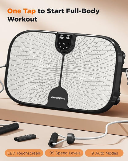 FEIERDUN Vibration Plate Exercise Machine, 400 LBS Capacity Vibration Plate for Lymphatic Drainage, Max Space for Whole-Body Workout & Relaxation at Home