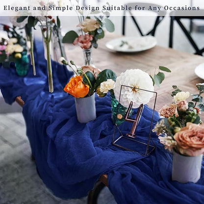 10FT 20 Pack Royal Blue Cheesecloth Table Runner 20 x 120 Inch Long Rustic Gauze Cheese Cloth Table Runner for Wedding Bridal Baby Shower Table Decorations Boho Fabric Sheer Birthday Party Table Decor