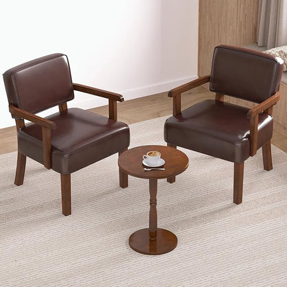 Accent Chair, PU Leather Living Room Chairs Oversize with Soft Seat and Armrests for Living Room Dinning Room Bedroom Reading Room Waiting Room