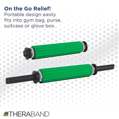 THERABAND Roller Massager +, Portable Muscle Rolling Stick with Retractable Handles for Self-Myofascial Release, Deep Tissue & Trigger Point Massage, Gifts for Runners, Athletes, Crossfit