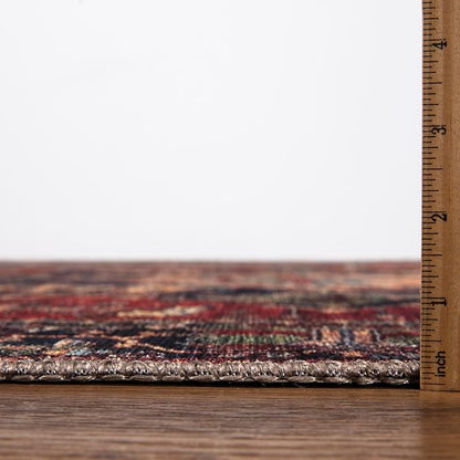 Keen Home Design 4x6 Rug - Machine Washable Area Rug with Non-Slip Backing, Ideal for Living Room, Dining Room, Bedroom - Vintage, Easy Clean, Durable, Low Pile Rug - (4' x 6')